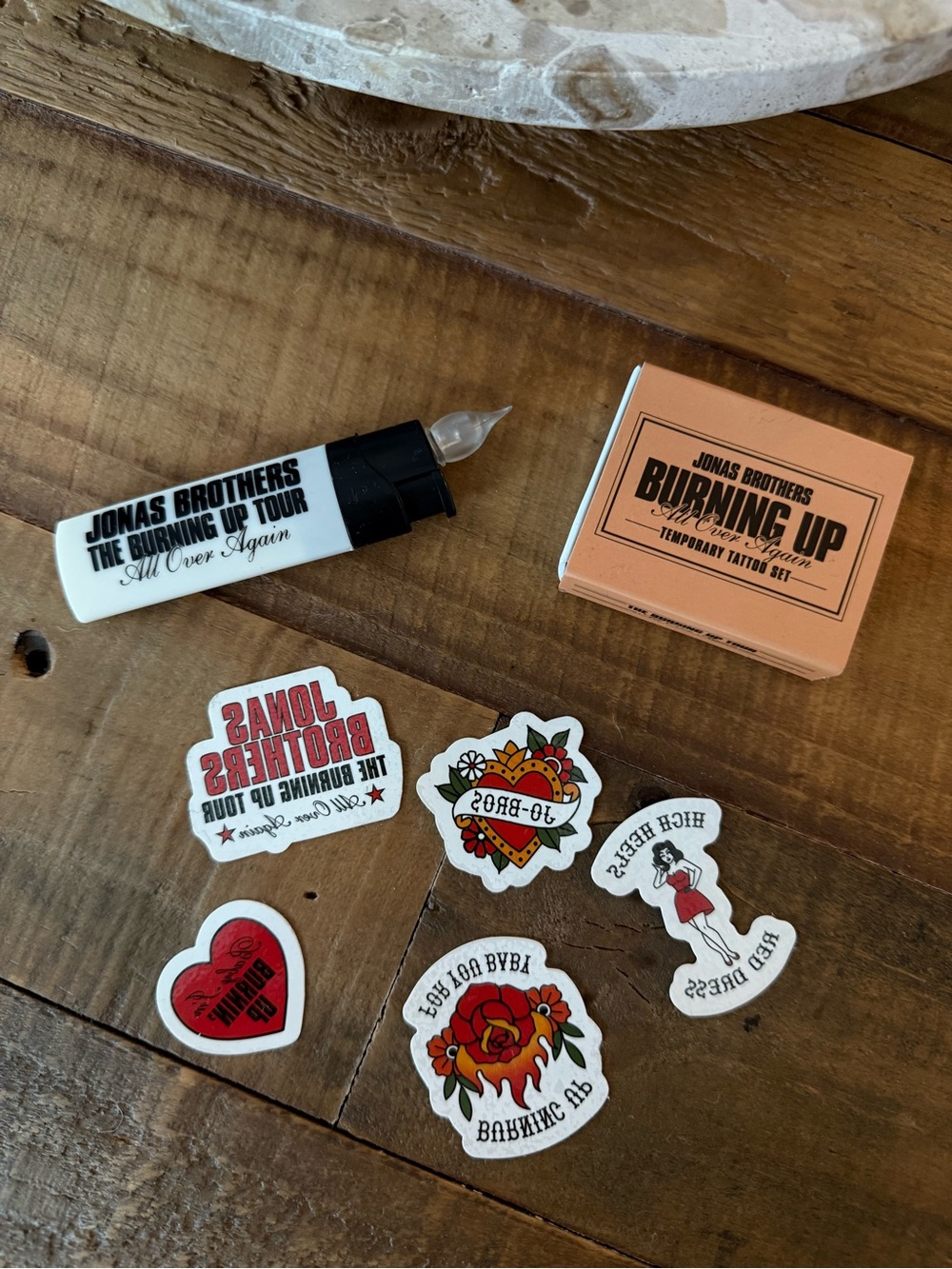 Jonas Brothers Burning Up Tour Temporary Tattoo and Lighter VIP